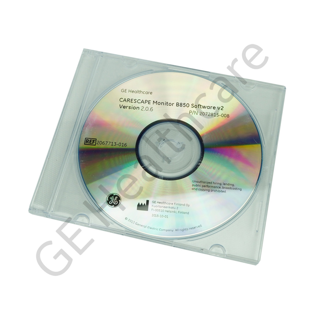 Kit DR CARESCAPE B850 Software v2.0.6 Kit DR CARESCAPE B850 Software v2.0.6